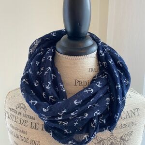 Blue scarf with white ancors